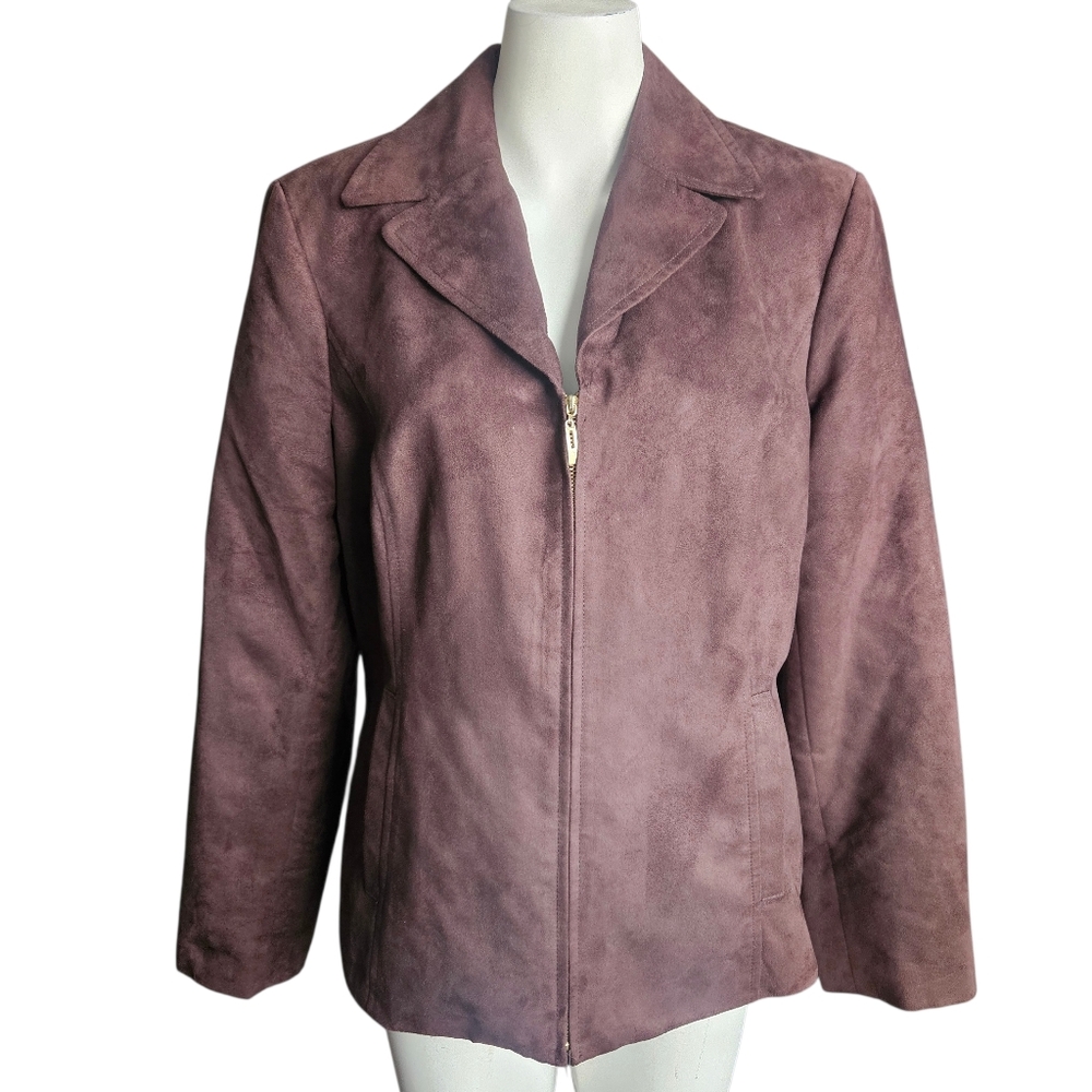 Evan Picone‎ Brown Faux Suede Blazer Sz 12
